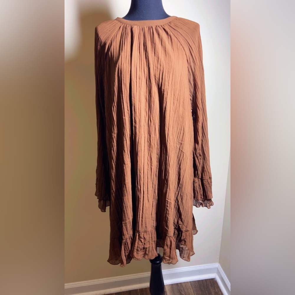 Time and Tru Long Sleeve Brown Dress